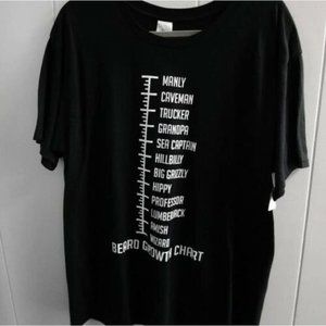 Gildan "Beard Growth Chart" Short Sleeve Graphic Tee T-Shirt Large Men's
